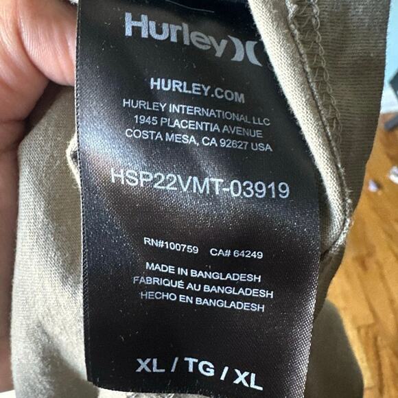Hurley Olive Green Short-Sleeve Logo T-Shirt – Men’s XL - Picture 5 of 6
